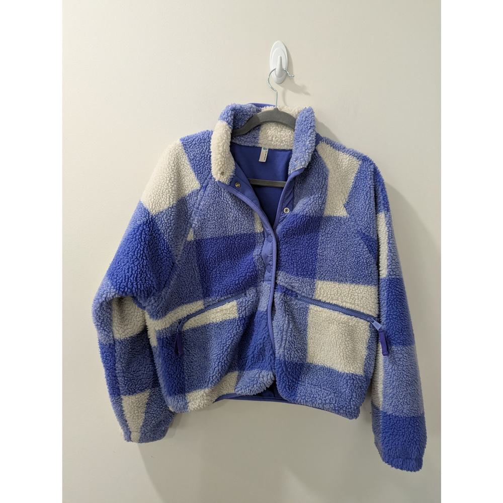 FP Movement by Free People Lavender and White Checkered Sherpa Jacket - Picture 2 of 7